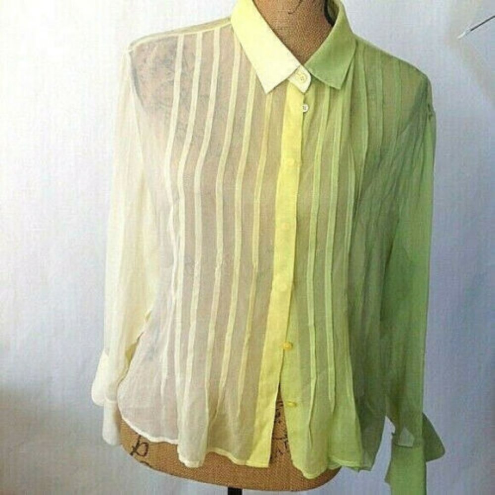 FERAUD European designer 100% SILK OMBRE Blouse*14